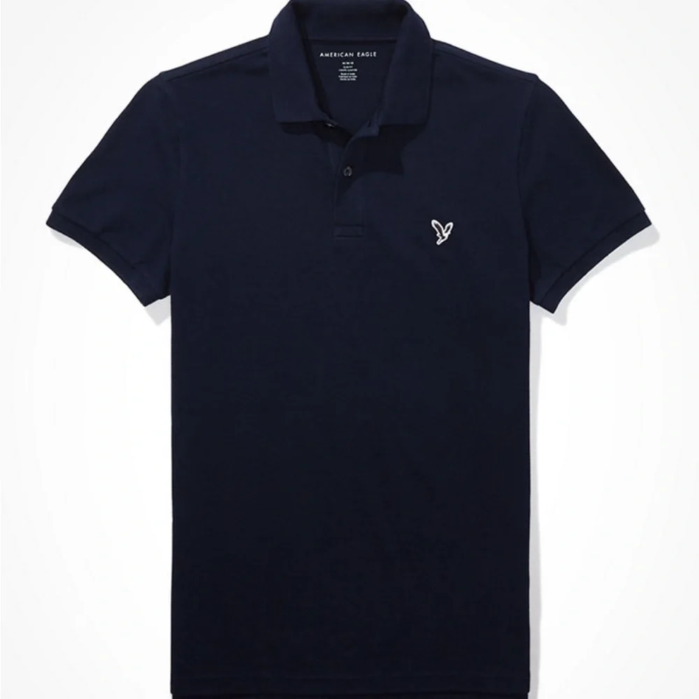 American Eagle Flex Slim Fit Pique Polo Navy Size Small